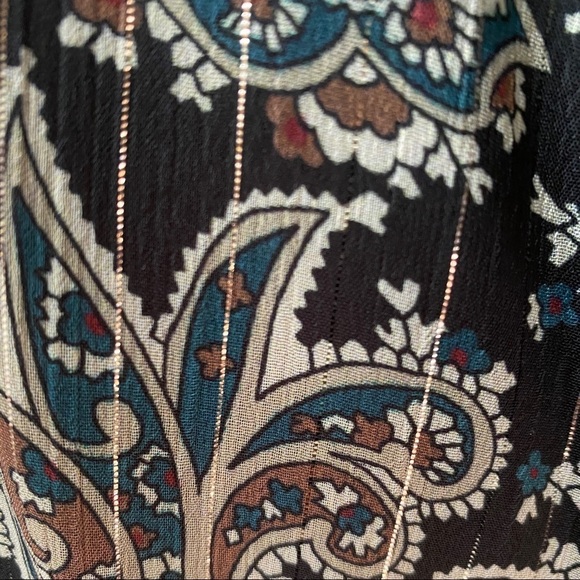 Joie Manning Sheer Paisley Popover Flare Dres - Picture 9 of 11